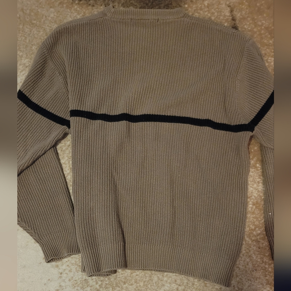 Perry Ellis Tan and Black Crewneck Sweater